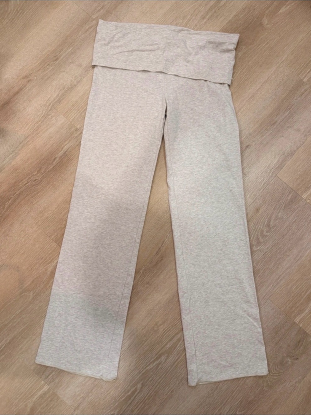 SKIMS Fold-Over Waist Wide-Leg Pants Color Oatmeal Heather Size 2X